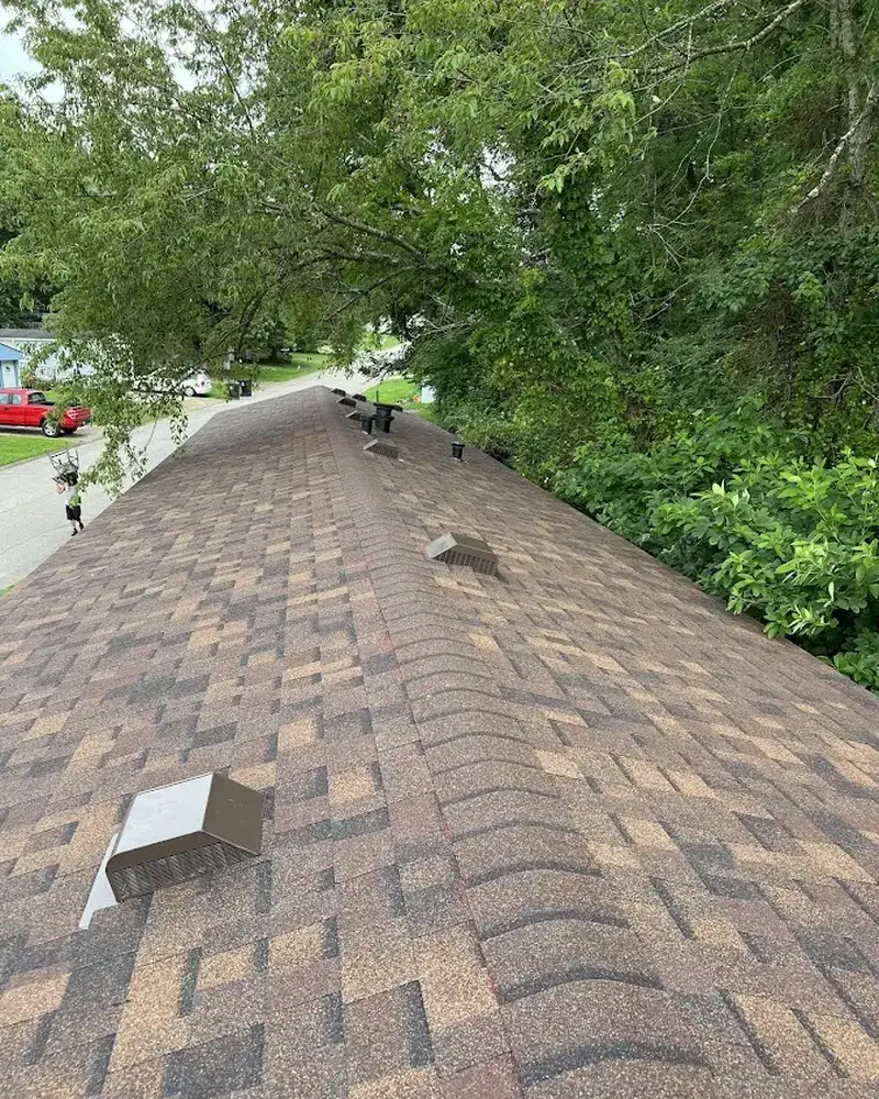 Close-up of Flat Roof Repair work by All American Home Improvement in Lynnville